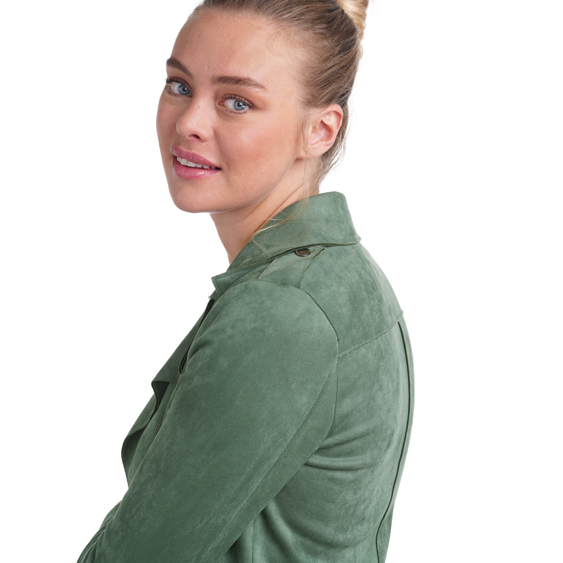 Damen Velours-Bikerjacke mit Reißverschluss