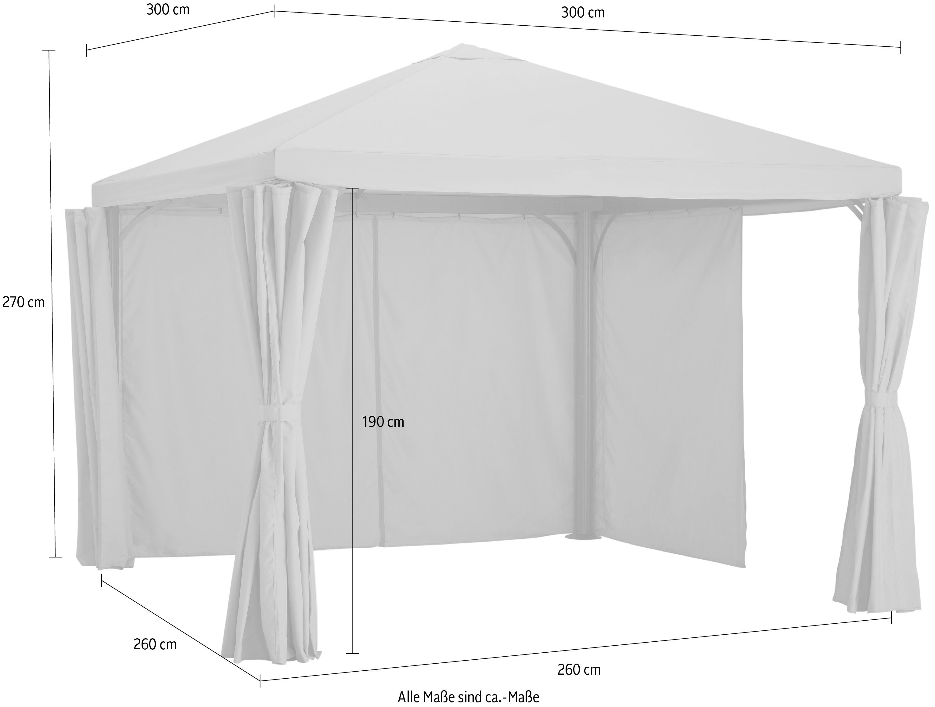 KONIFERA Pavillon Murano, mit 2 Seitenteilen, (Set), in versch. Größen