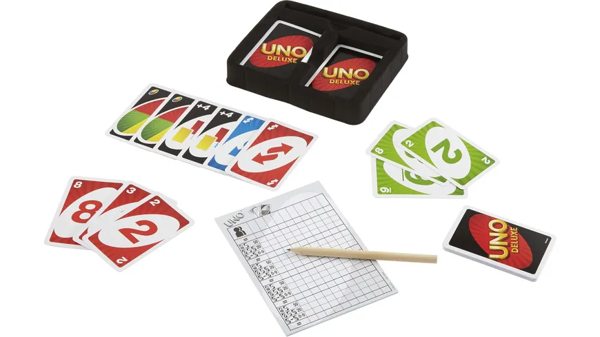 Mattel Games UNO Deluxe Metallbox, Kartenspiel, Gesellschaftsspiel, Kinderspiel