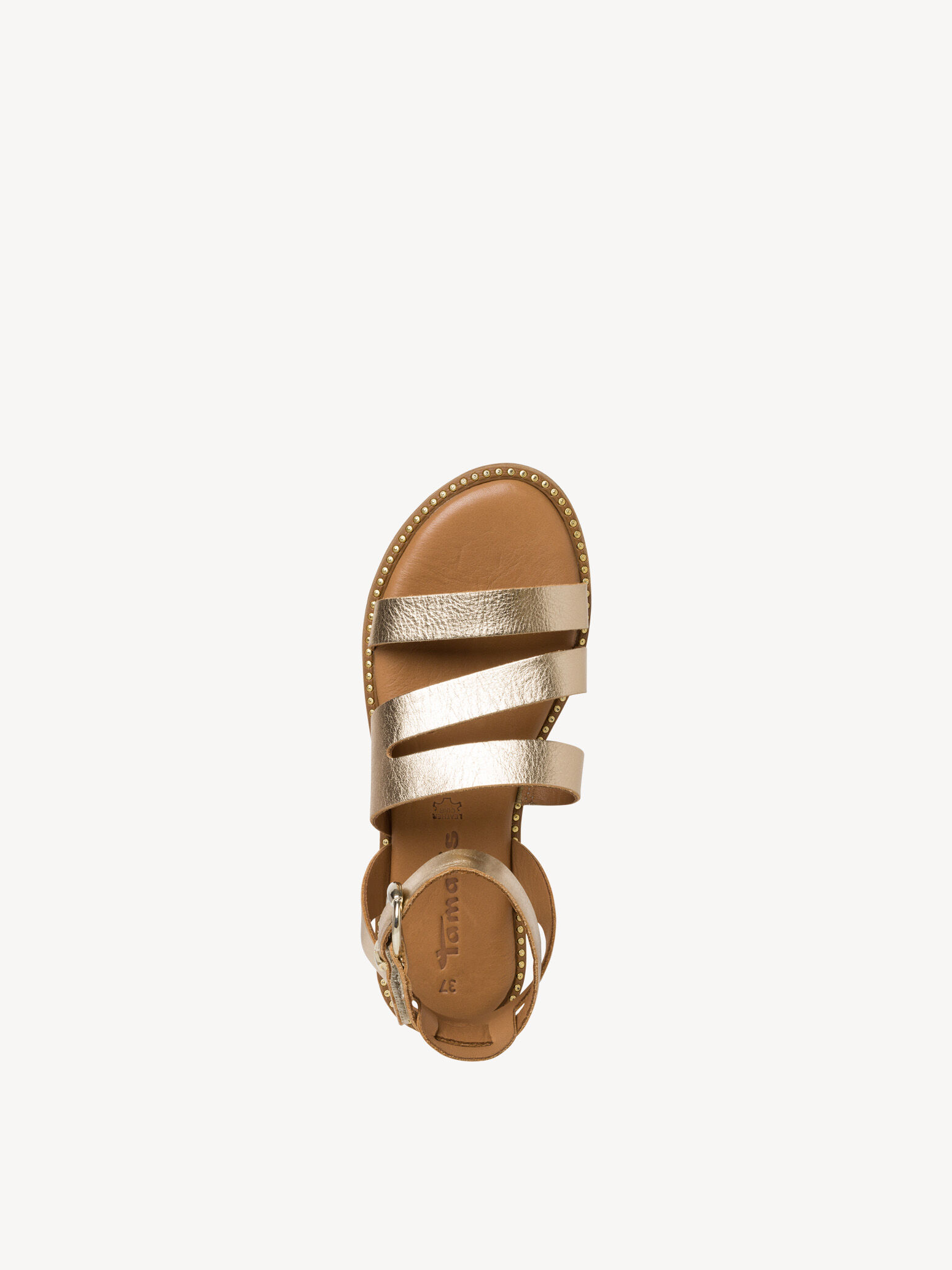 Sandale en cuir - métallique