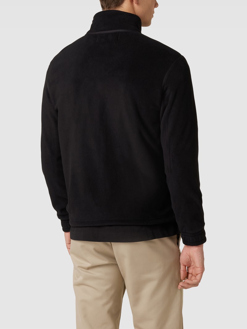 Sweatjacke mit Label-Patch in schwarz
