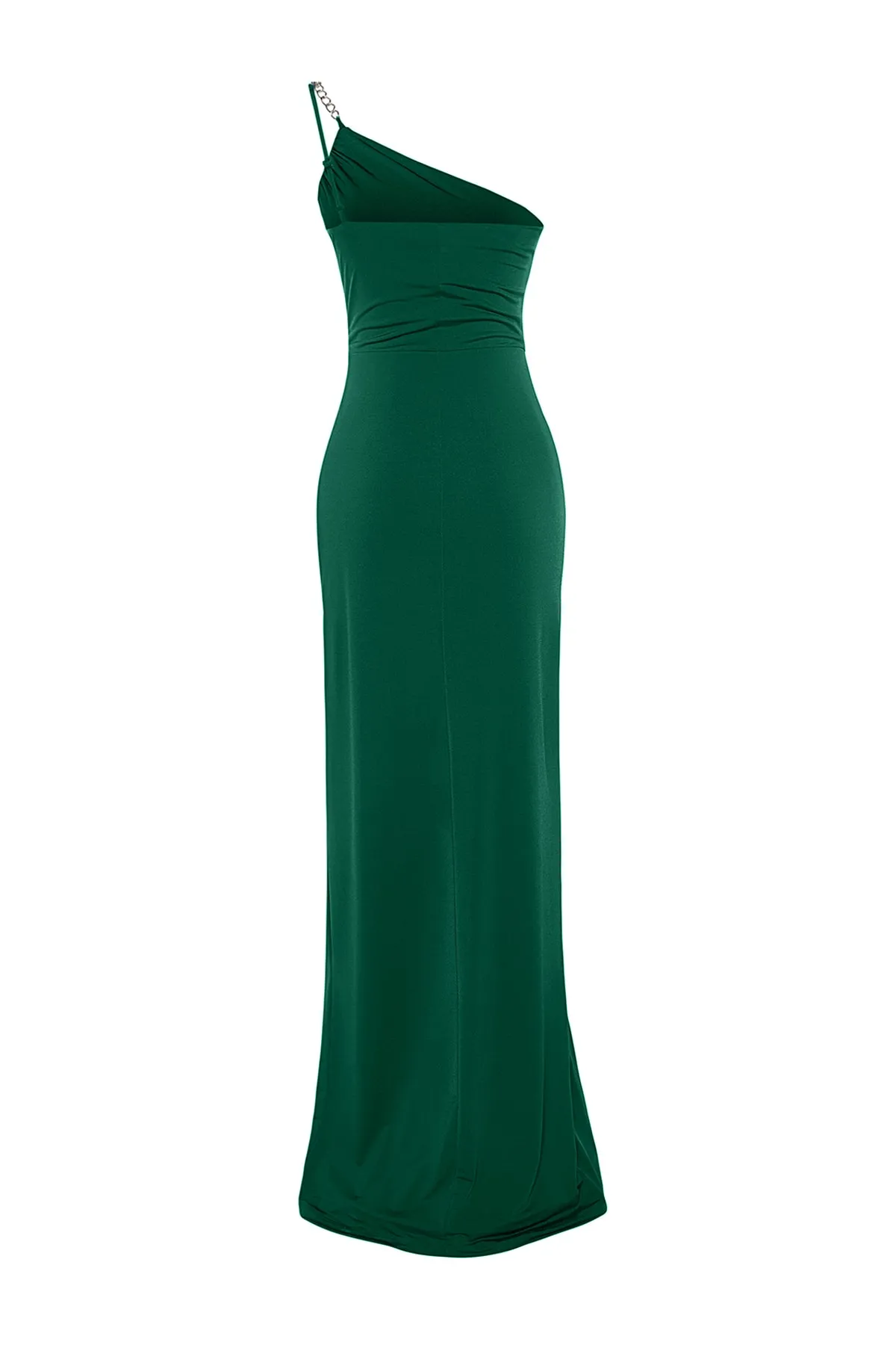 Trendyol Collection  Smaragdgrünes langes Abendkleid mit Strickaccessoires TPRSS23AE00075