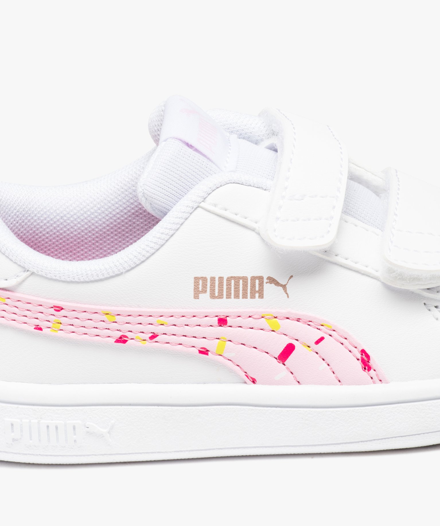 Baskets fille unies détails confettis et à scratch - Puma blanc | GEMO