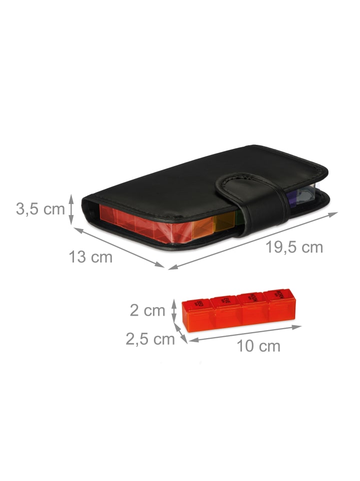 relaxdays Tablettenbox in Schwarz günstig kaufen onesize
