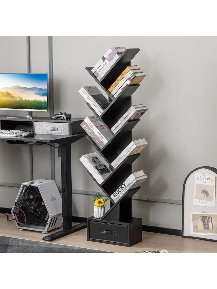 COSTWAY Bücherregal in Baumform in Schwarz günstig kaufen onesize