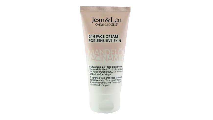 Jean&Len Parfumfreie Gesichtscreme Mandelöl/Niacinamide 50 ml