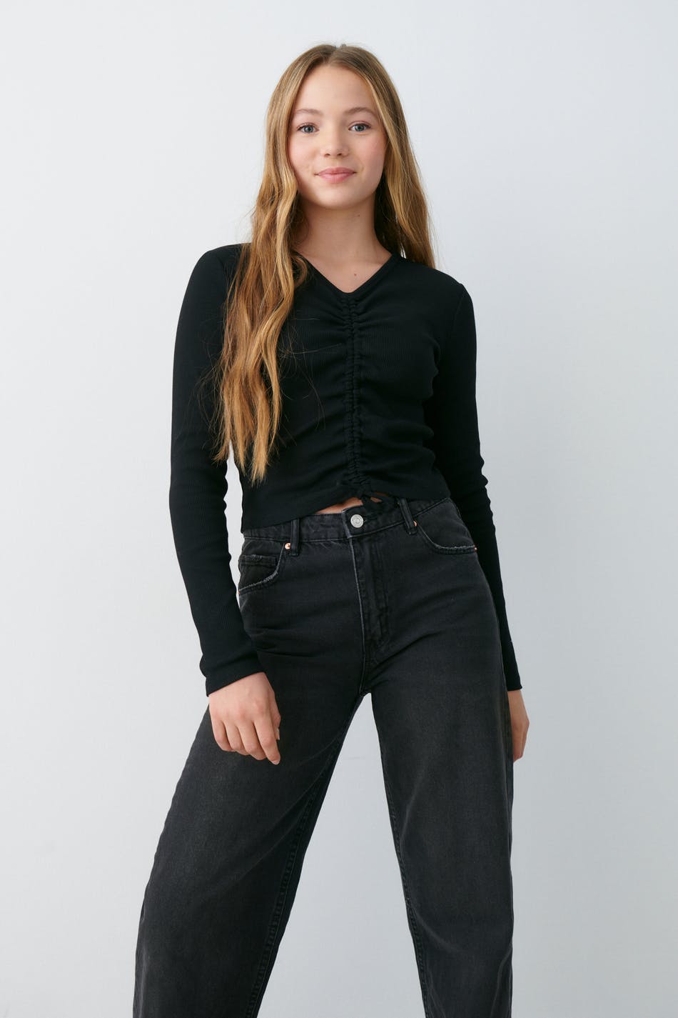Y front drawstring top