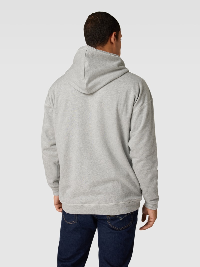 Hoodie mit Inside-Out-Nähten Modell 'FRENCH TERRY' in mittelgrau meliert