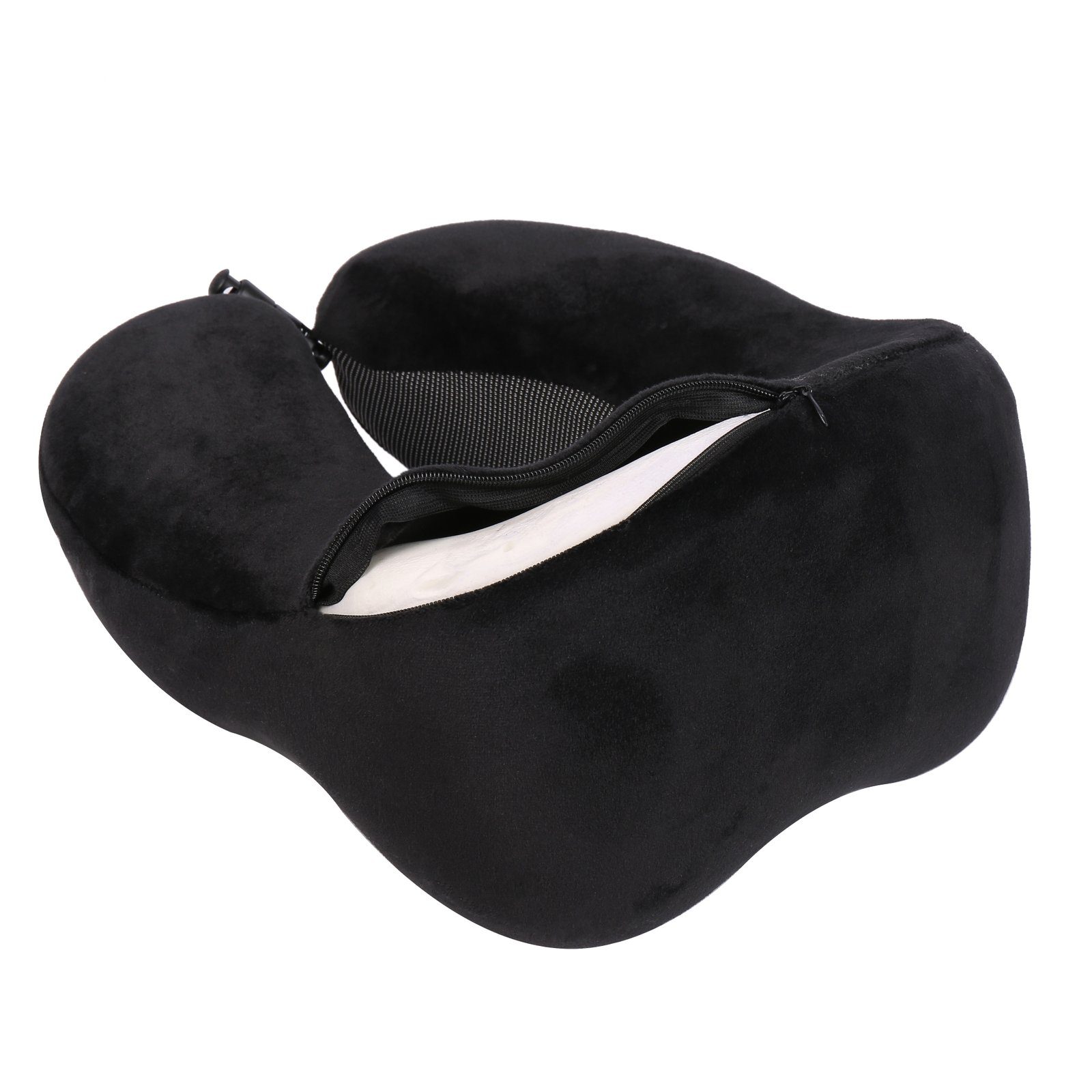 Wellgro Nackenkissen Nackenkissen mit 3D Schlafmaske und Ohrstöpsel - abnehmbarer Bezug