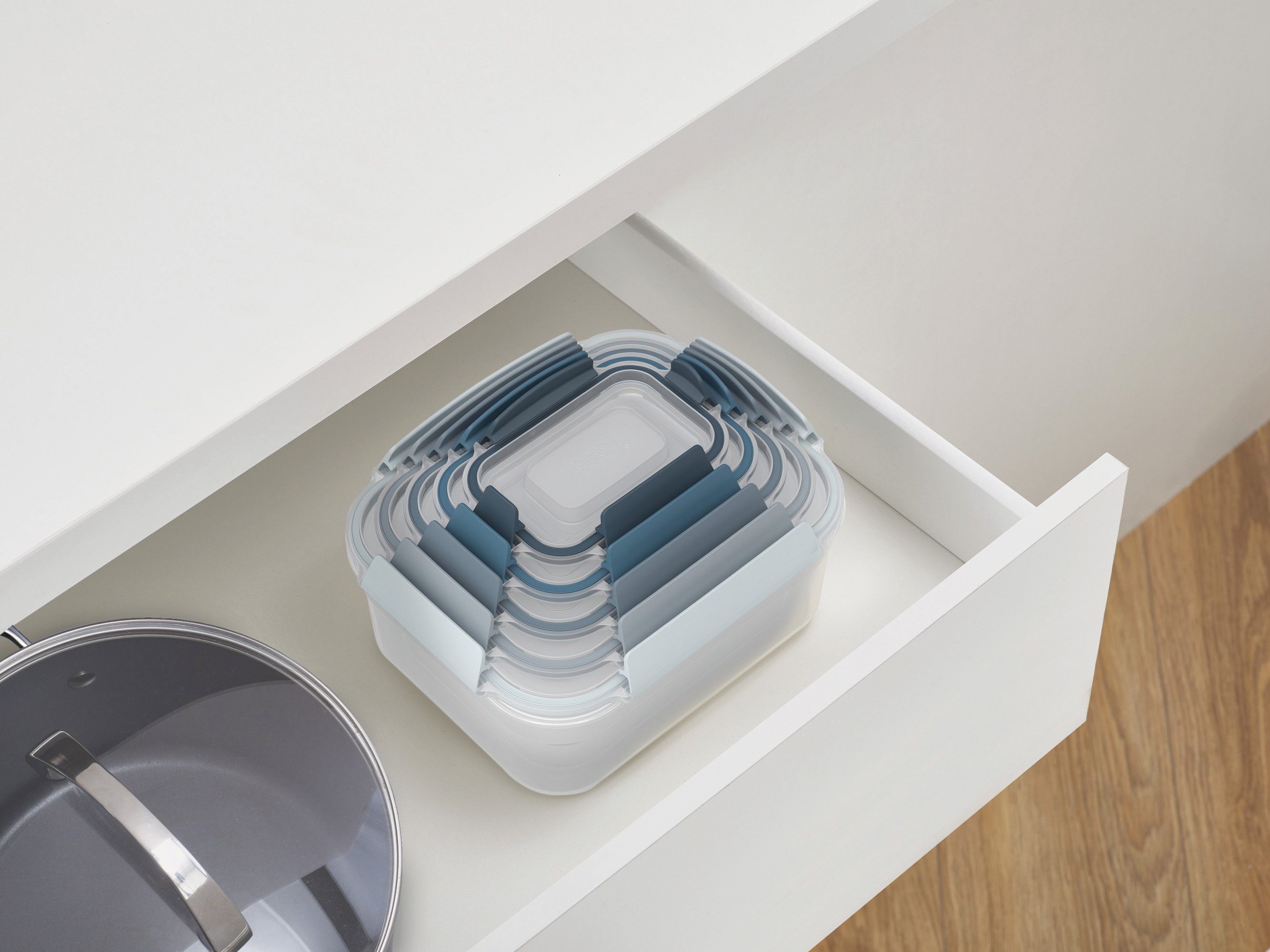 Joseph Joseph Frischhaltedose Editions Nest Lock, Polyprophylen (PP), (Set, 5-tlg), luftdicht, auslaufsicher & stapelbar, je 230,540,1100,1850 3000ml
