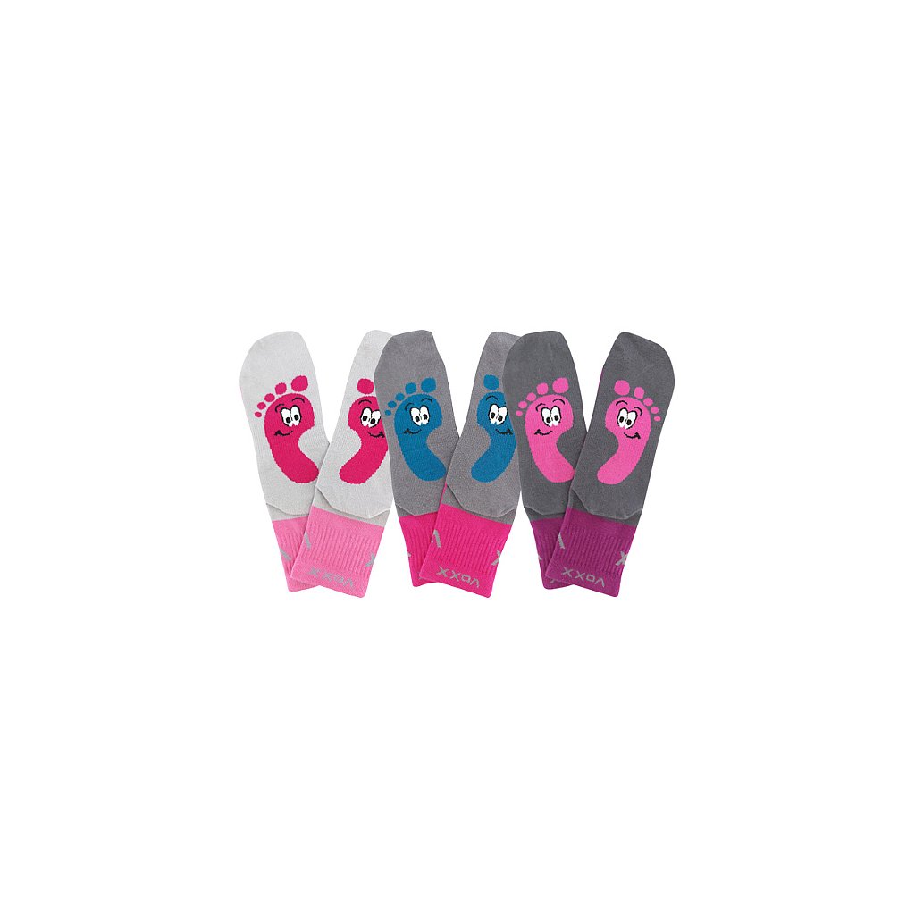 Voxx Barefootik Mix B Girls Barfußsocken, 3 Paare