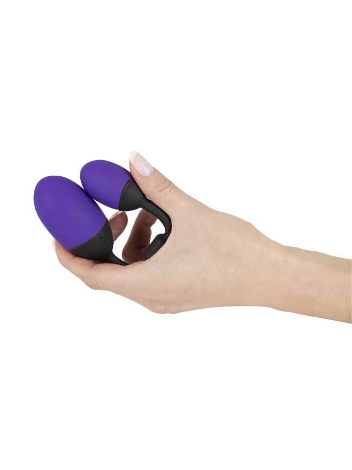 GoGasm vibrierende Liebeskugel Pussy & Ass Balls in lila günstig kaufen 21 cm