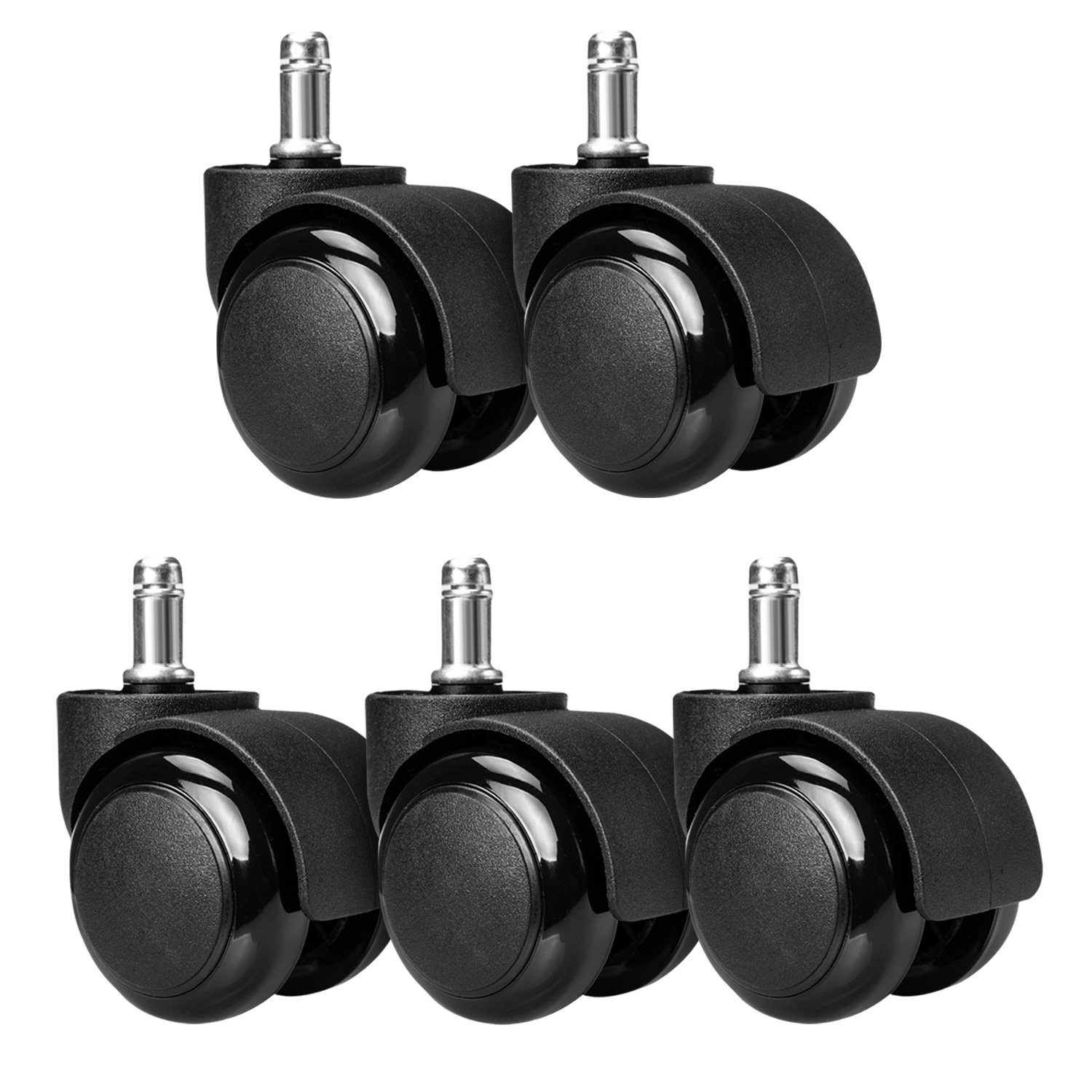 kwmobile Stuhlrolle 5x Hartbodenroller 11/50mm - Ersatzrollen Bürostuhl, (5-St)