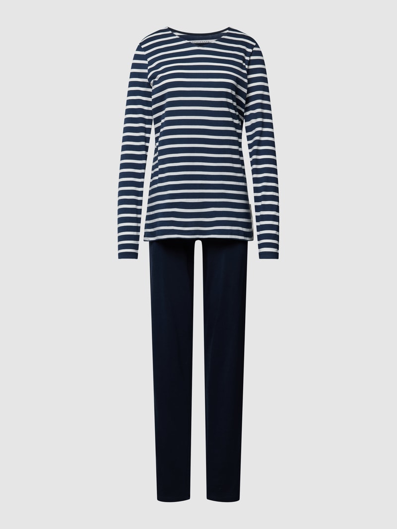 Pyjama mit V-Ausschnitt in marineblau