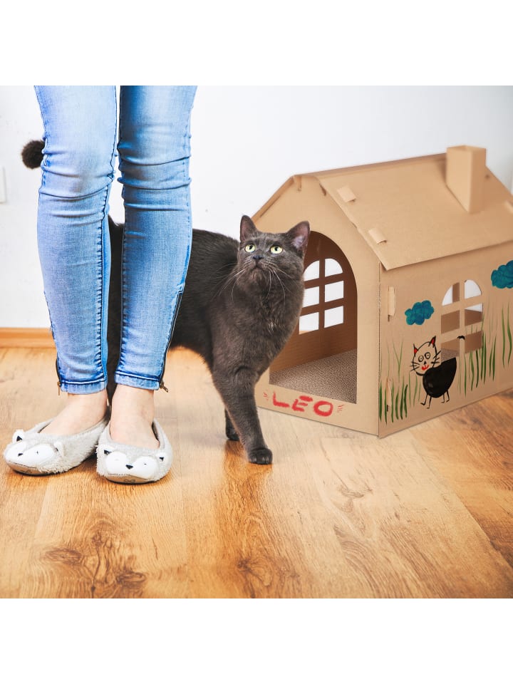 relaxdays Katzenhaus in Braun günstig kaufen onesize