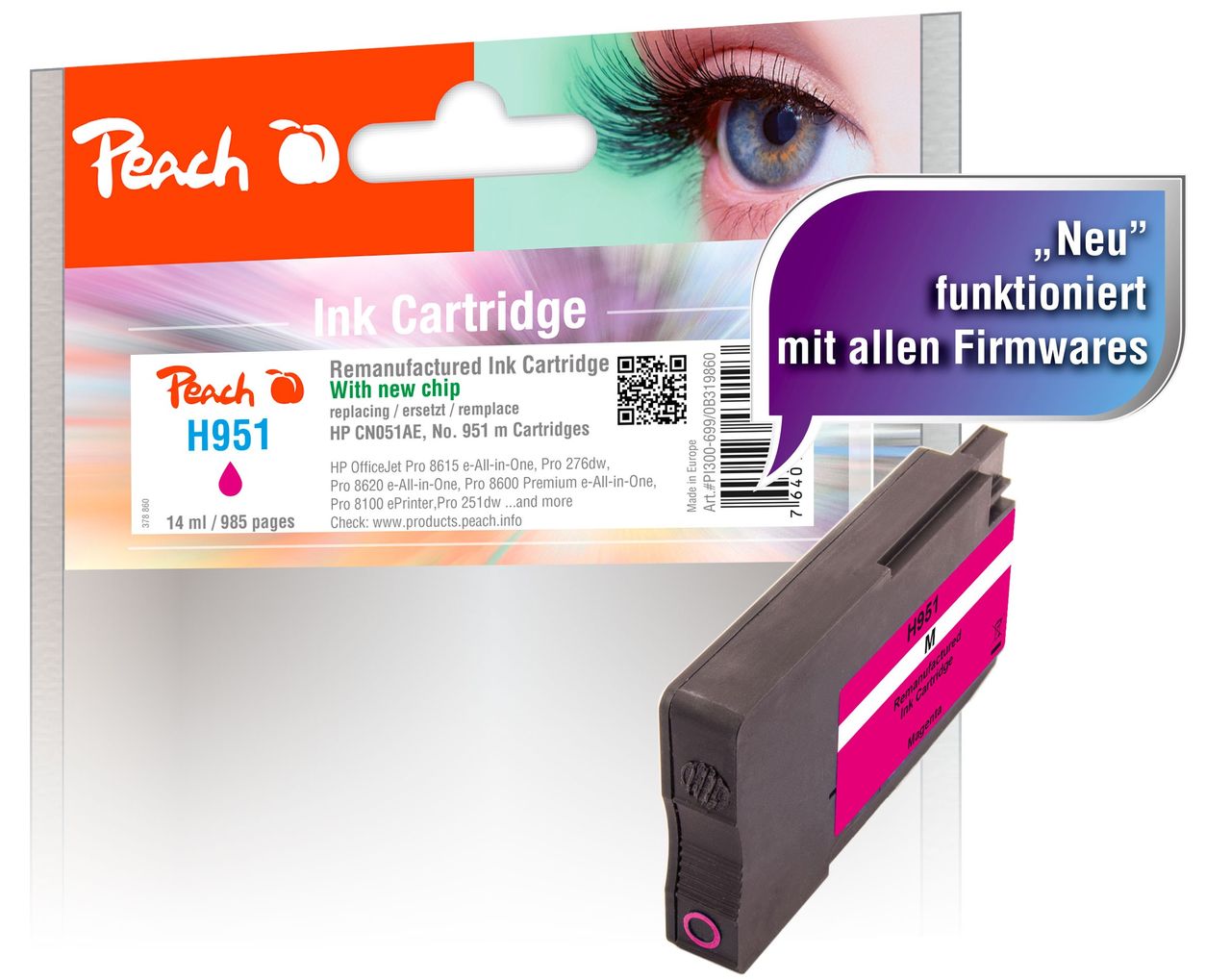 Peach Tintenpatrone magenta ersetzt HP No. 951 m