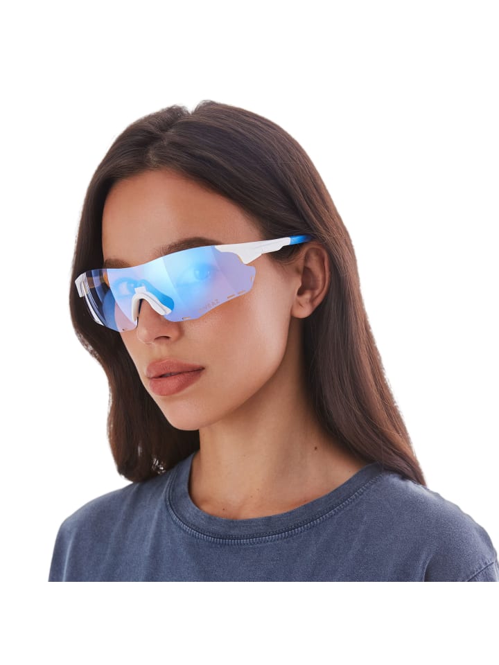 YEAZ SUNELATION Sport-Sonnenbrille weiß/rot in weiß / blau günstig kaufen onesize