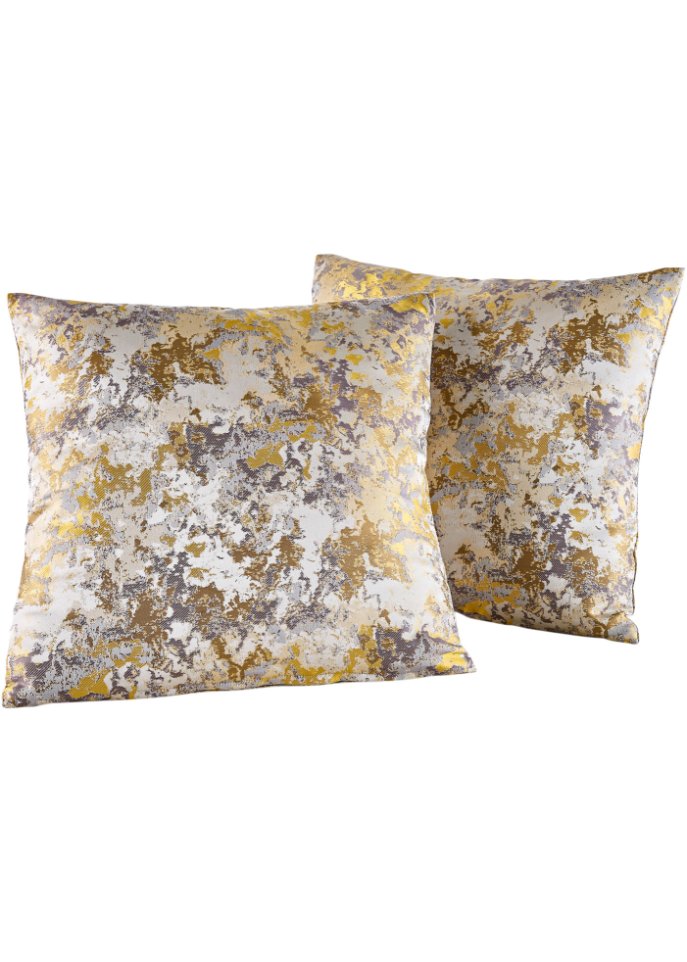 Jacquard Kissenhülle mit Füllung (2er Pack)