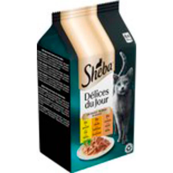 Sheba Délices du Jour in Sauce with Chicken, Turkey and Duck Meal Pouches Cat Food 36 x 50g
