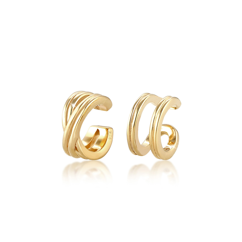 Elli Elli Boucles d'Oreilles Earcuff Ensemble Femme - (925/1000) Argent Boucles d'oreilles