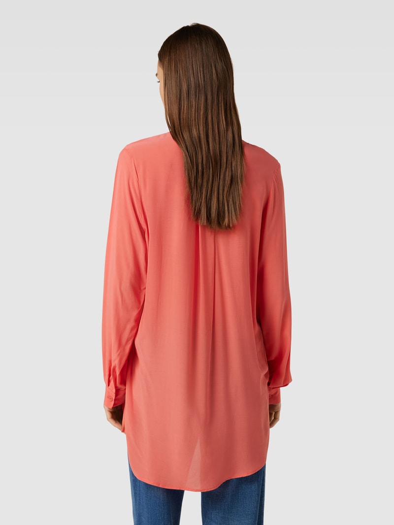 Bluse mit Tunikakragen Modell 'Facura' in koralle