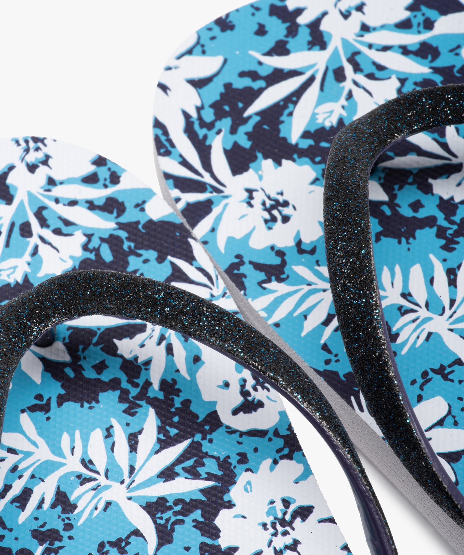 Tongs femme à semelle imprimée et fines brides bleu | GEMO