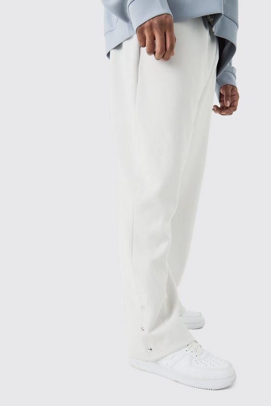 Plus Straight Leg Popper Hem Scuba Joggers