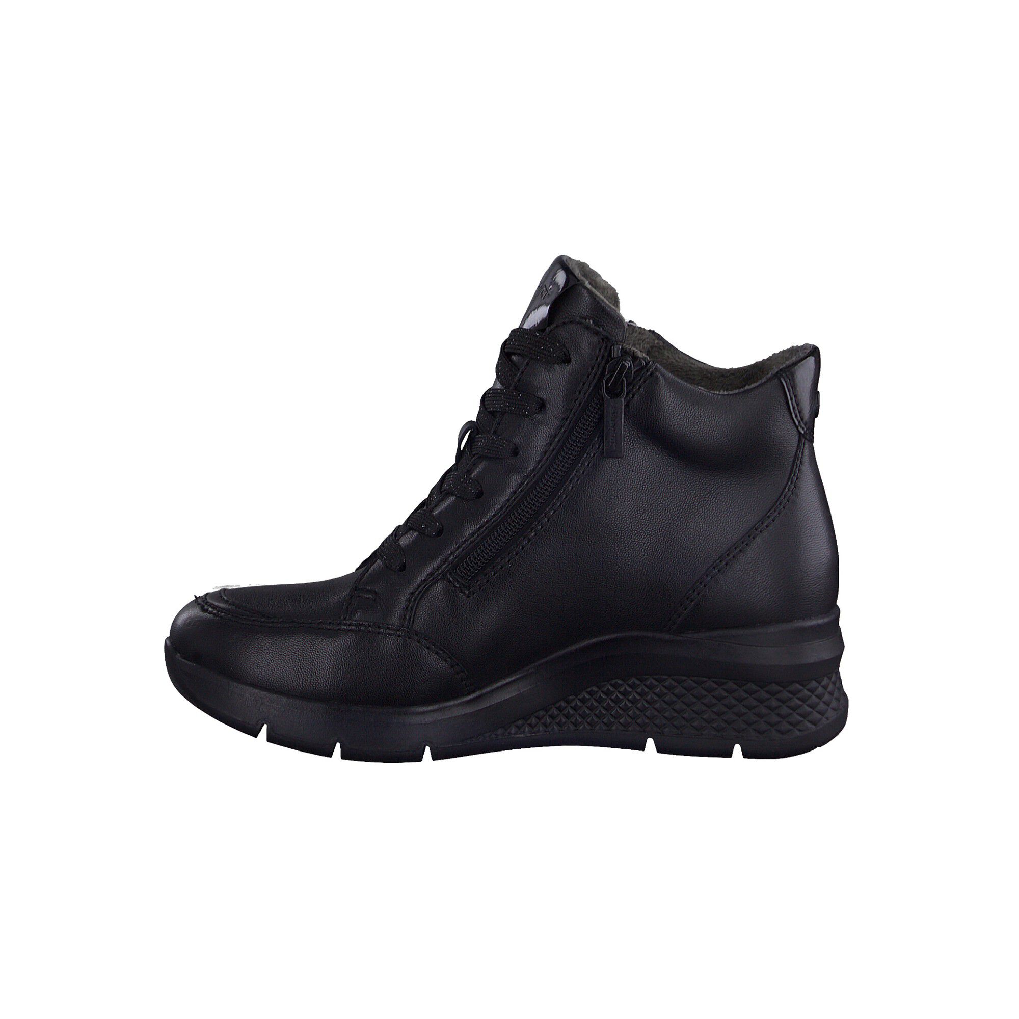 Baskets montantes zippées dessus cuir