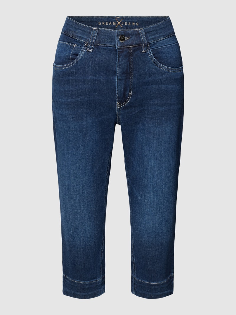 Caprijeans mit Ziernähten Modell 'DREAM' in blau