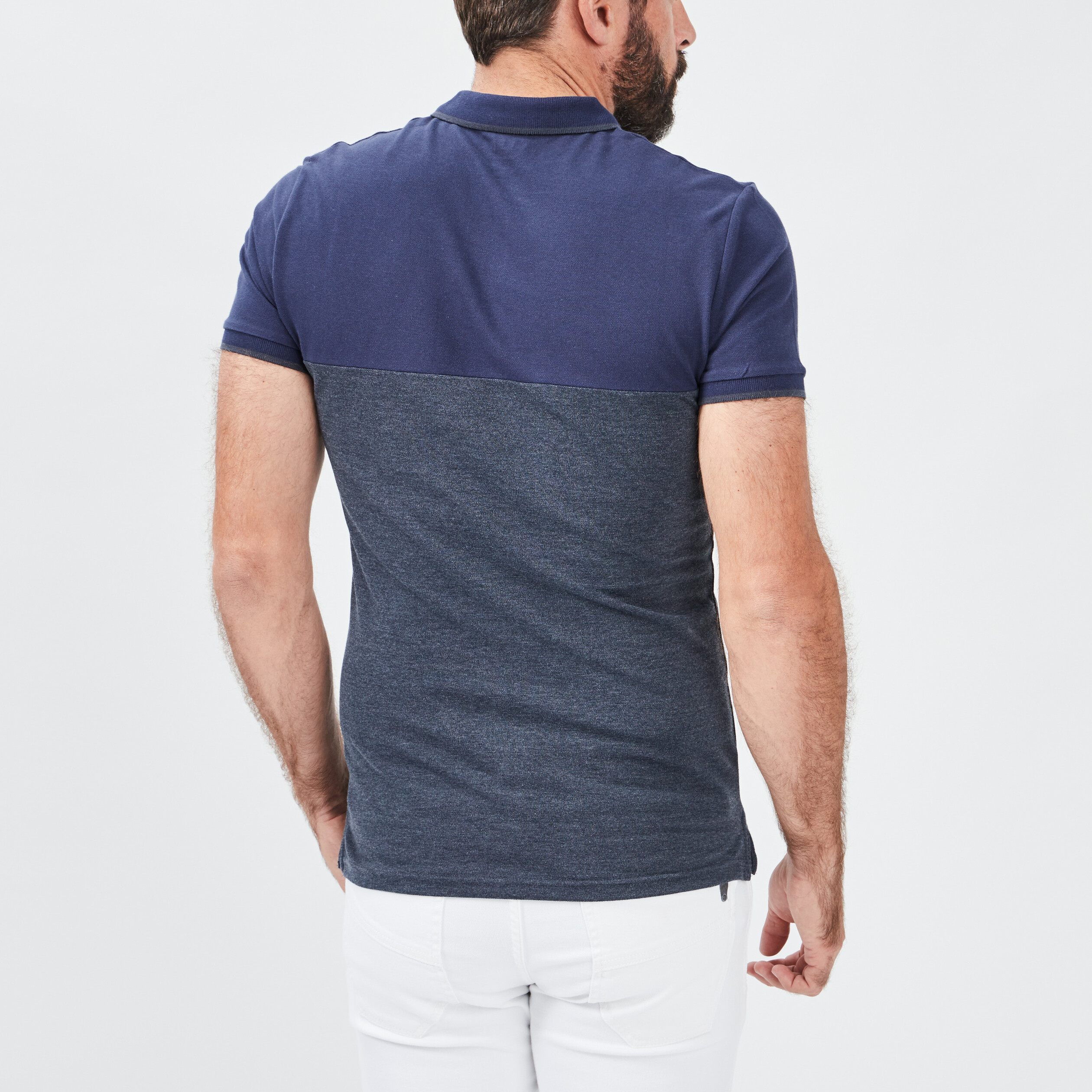 Polo manches courtes coton Creeks bleu marine homme | La Halle