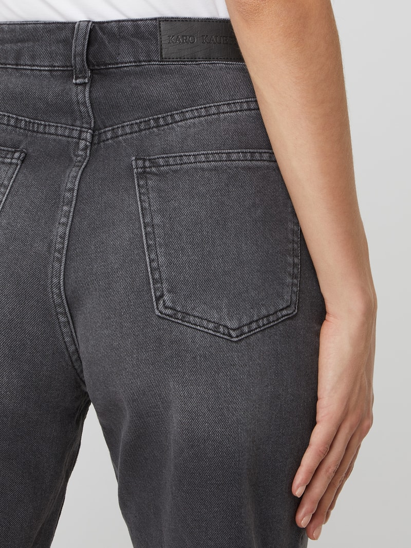 Jeansshorts aus Baumwolle in anthrazit