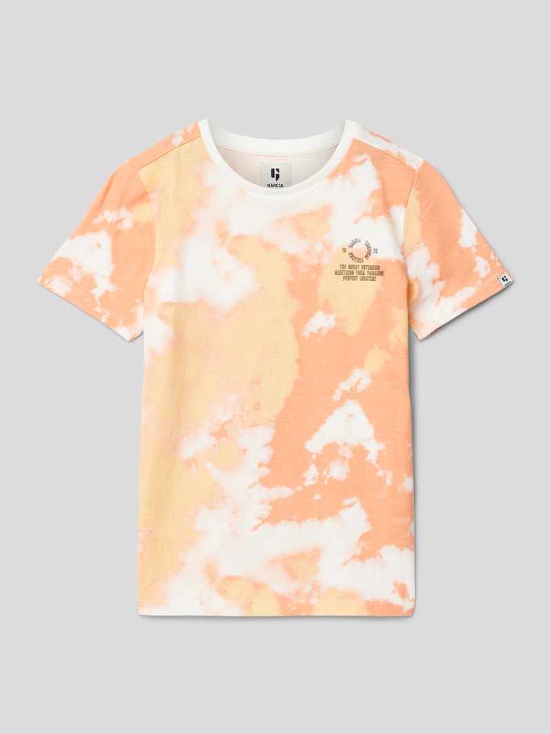 T-Shirt aus Baumwolle mit Allover-Muster in blau