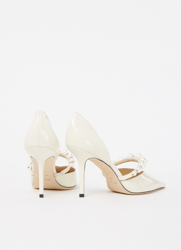 Jimmy Choo Aurelie -korkokengät lakattua nahkaa ja kristallia
