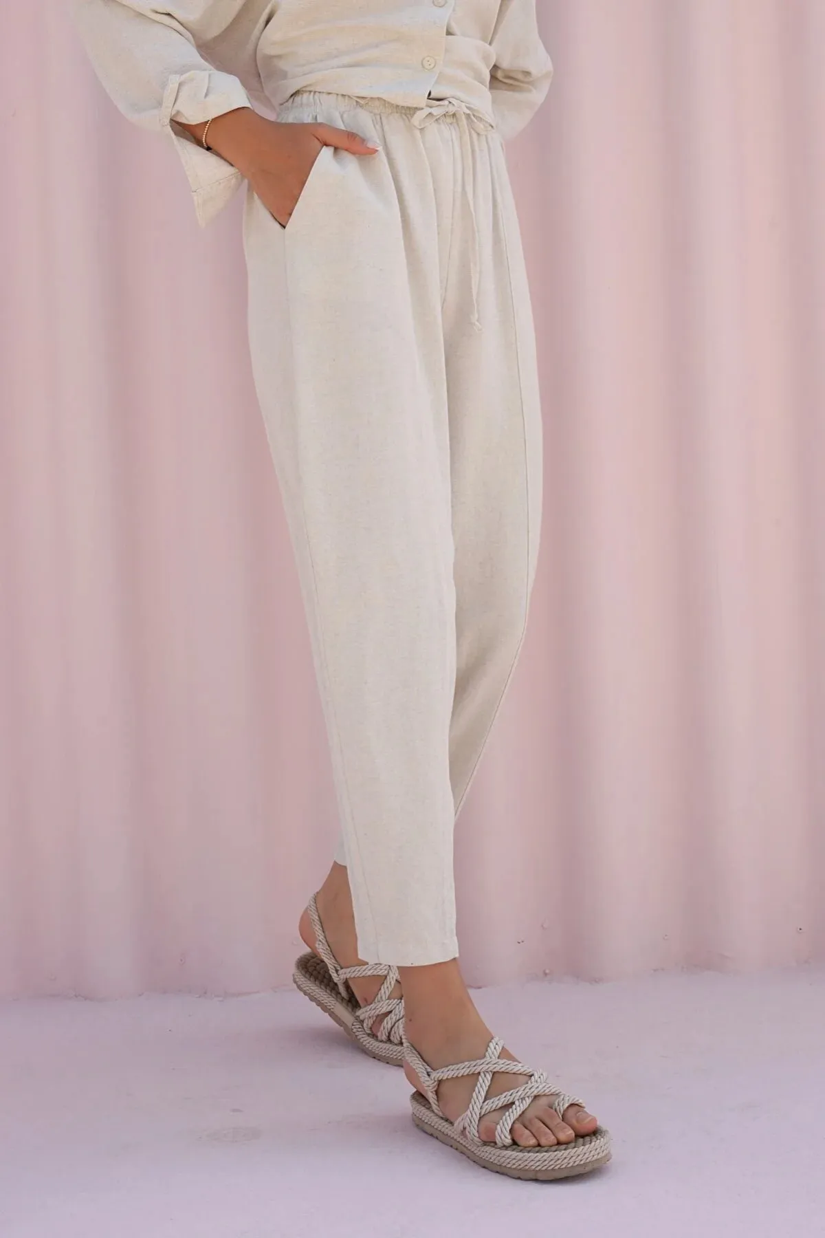 Laluvia  Steinige Leinen-Shalwar-Hose