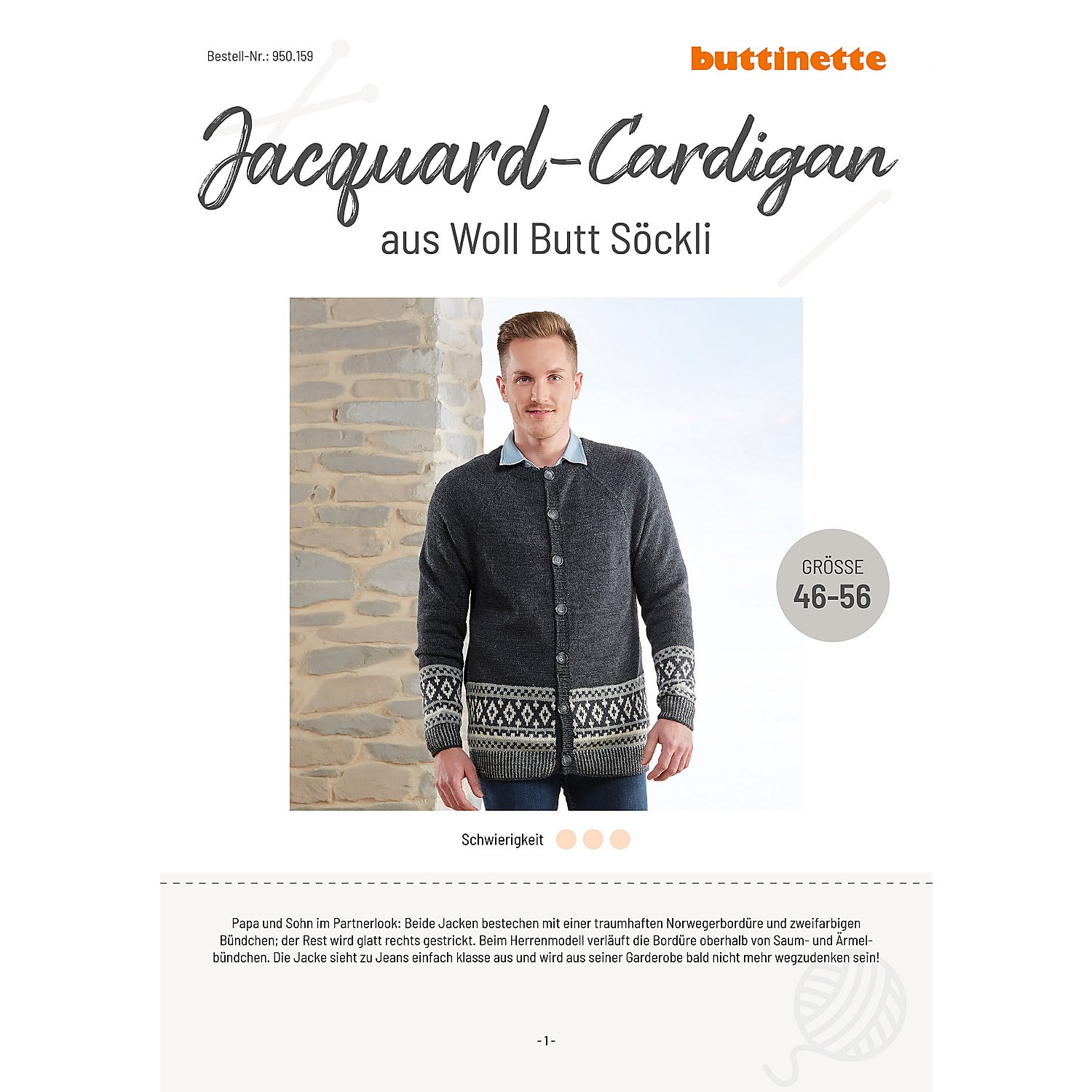 Strickanleitung – Jacquard-Cardigan aus Woll Butt Söckli