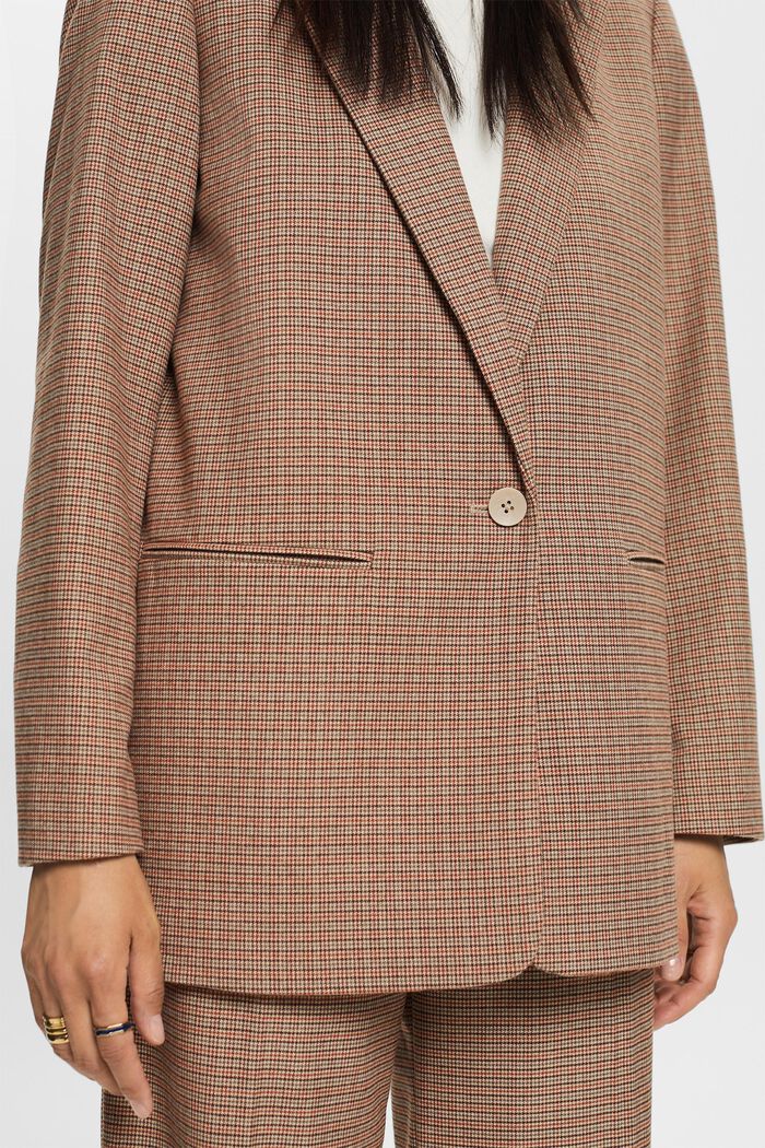 Karierter Blazer mit Einzelknopf