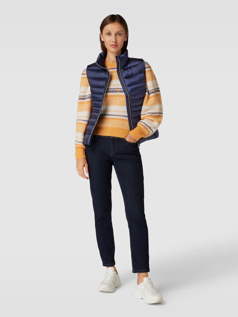 Steppweste mit Stehkragen Modell 'LYNN' in marineblau