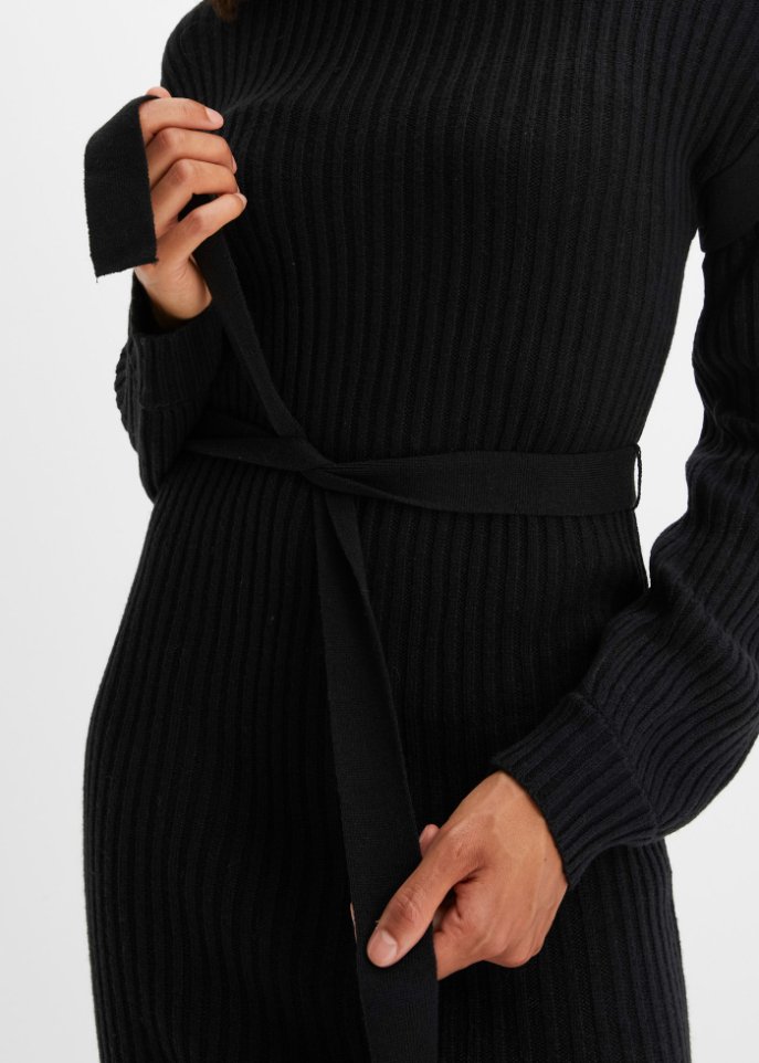Strickkleid mit Bindeband