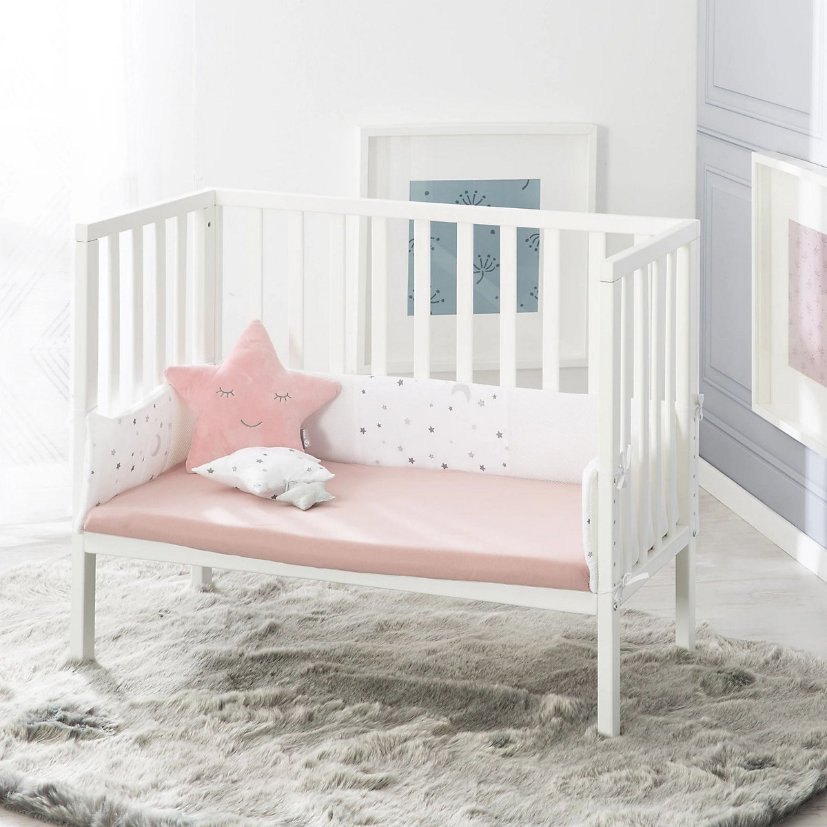 Beistellbett 2in1 Sternenzauber grau