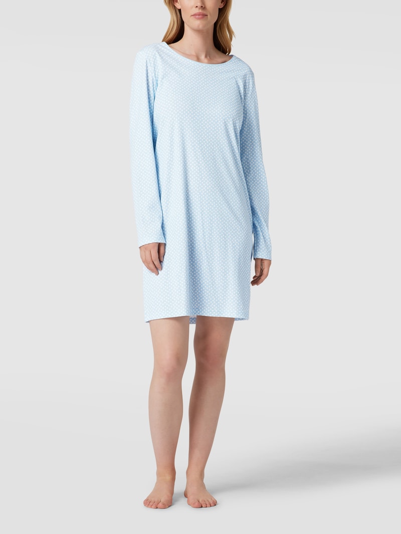 Nachthemd mit Allover-Muster Modell 'Emelie' in hellblau