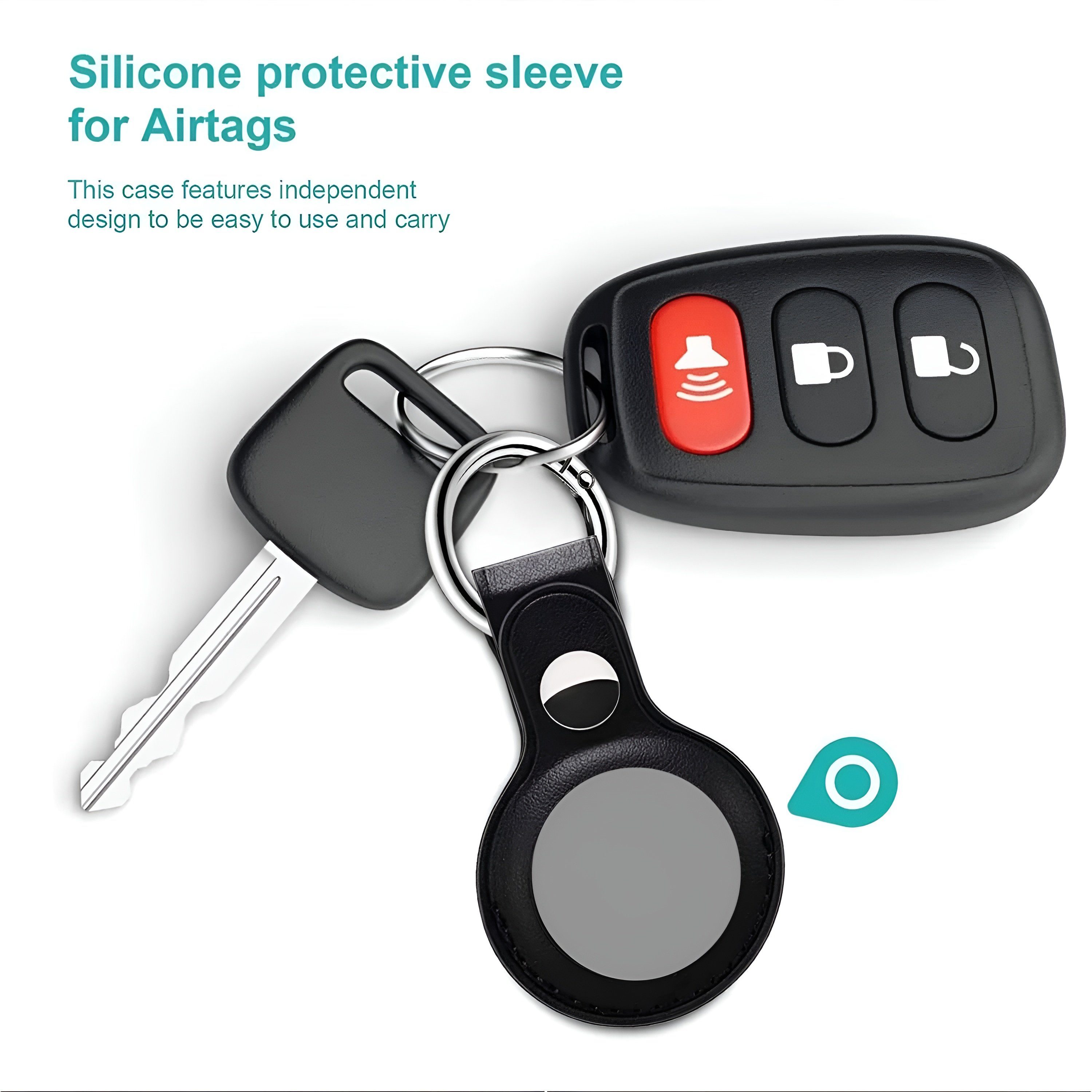 Bingo Schlüsselanhänger Schlüsselanhänger Airtag Anhänger Hülle für Apple Air Tags Leder Gelb (Schutz Stahlkarabiner Kratzschutz Eleganz Aufhängung Taschen Haustierhalsband Clip-Verschluss Hochwertig Tracker Geschenkset, 2-tlg., Cover, metal, Ring),