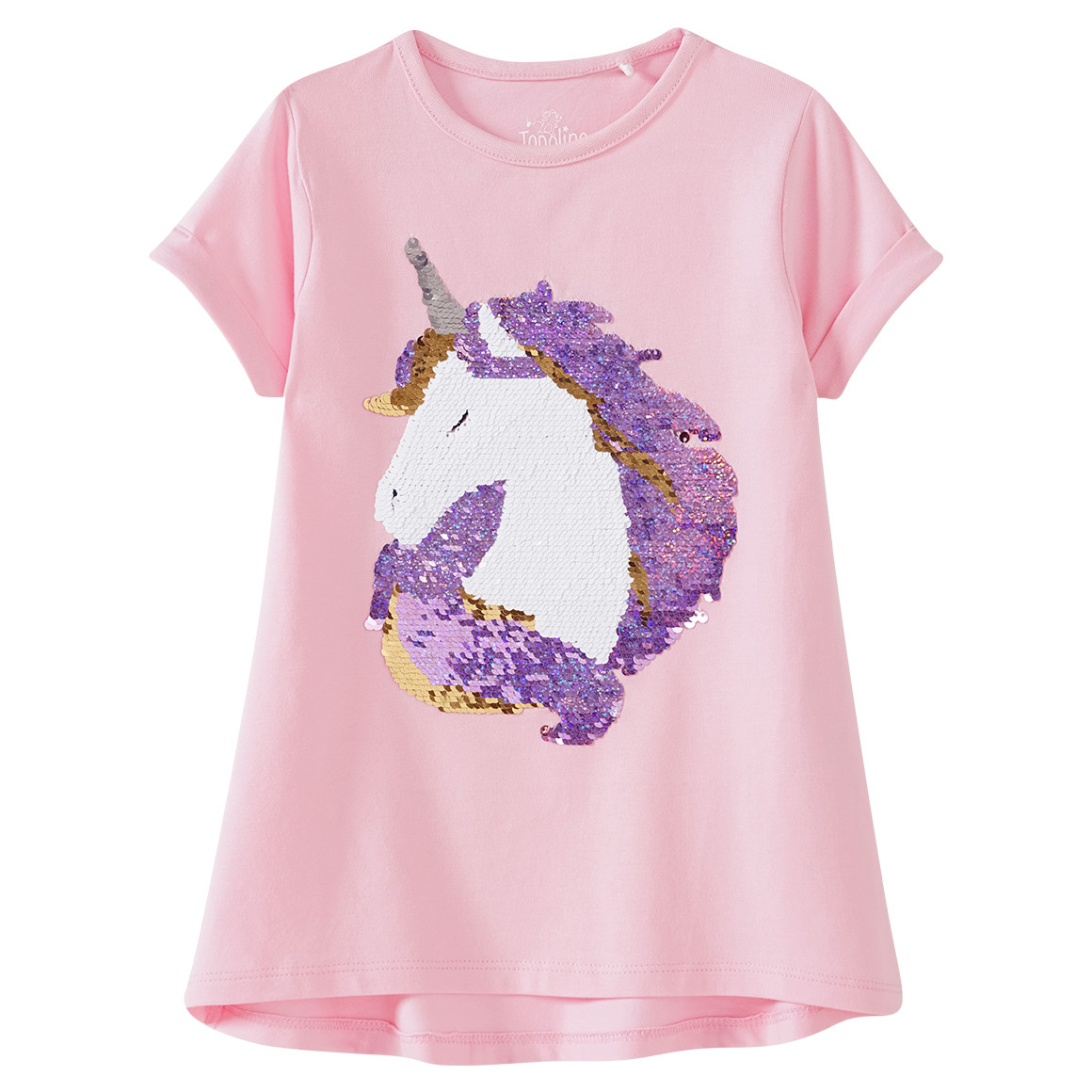 Mädchen T-Shirt mit Wendepailletten