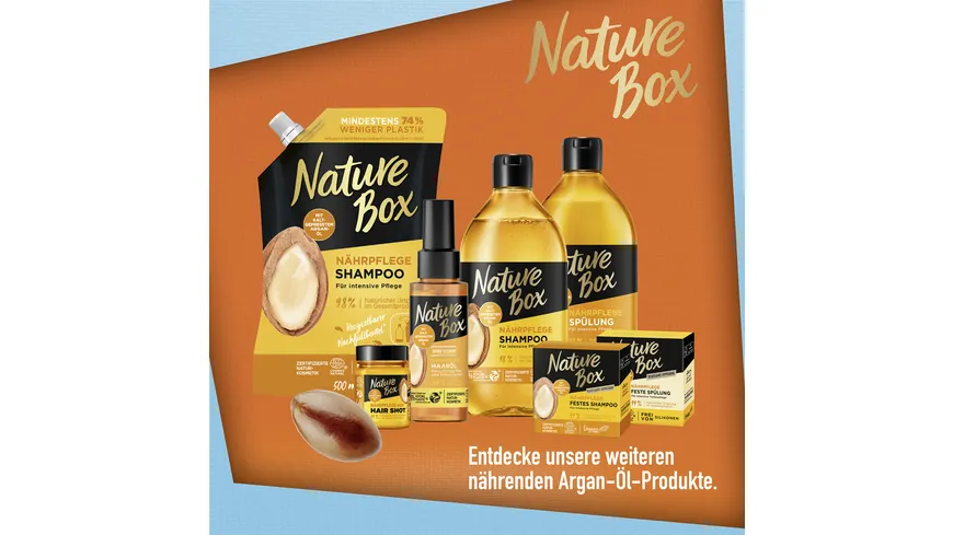 NATUREBOX Fest-Shampoo Nährpflege mit Argan-Öl 85 G 85 g