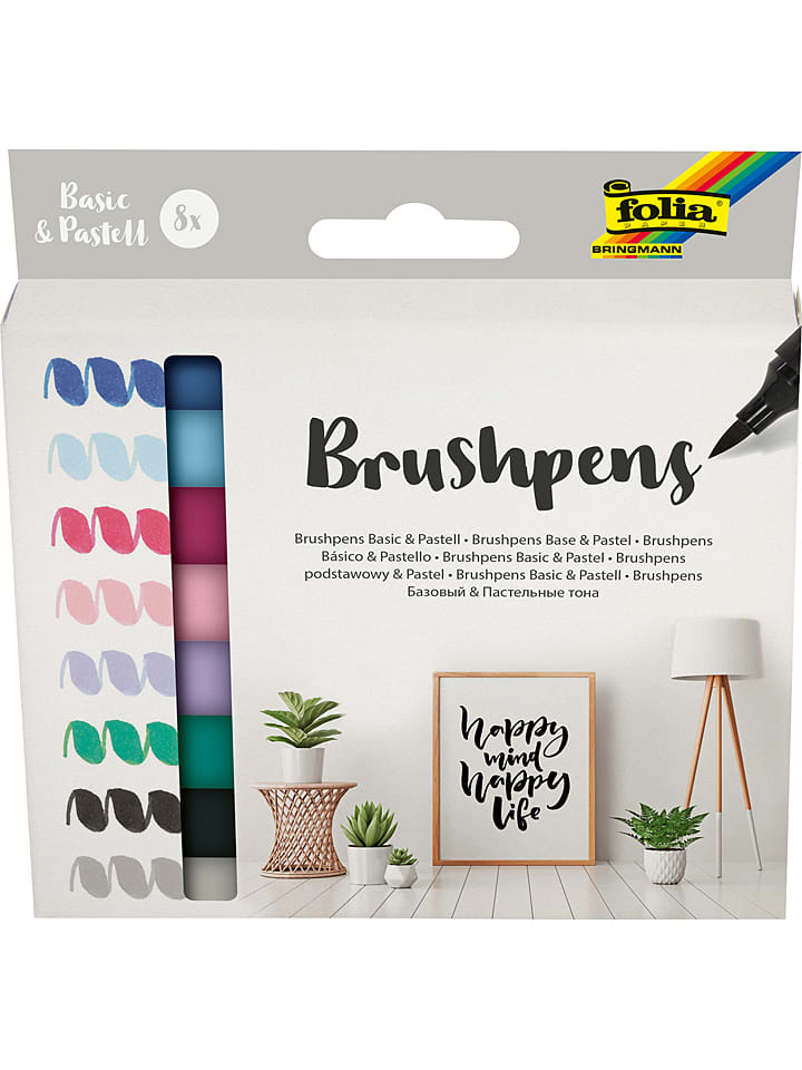 folia PAPER Brushpen in Bunt - 8 Stück günstig kaufen onesize