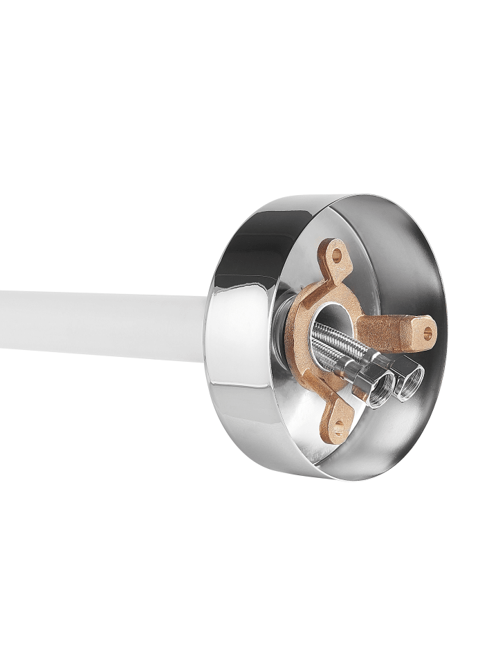 Beliani Wannenarmaturen TUGELA in Weiß/Silber - (W) 21 x (H) 116 x (L) 16 cm günstig kaufen onesize
