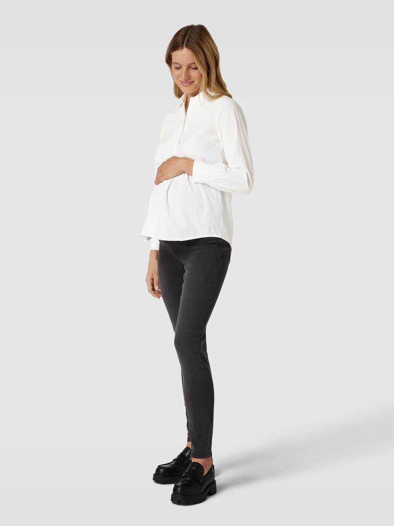 Umstands-Bluse mit Bindegürtel Modell 'LETICIA' in weiß