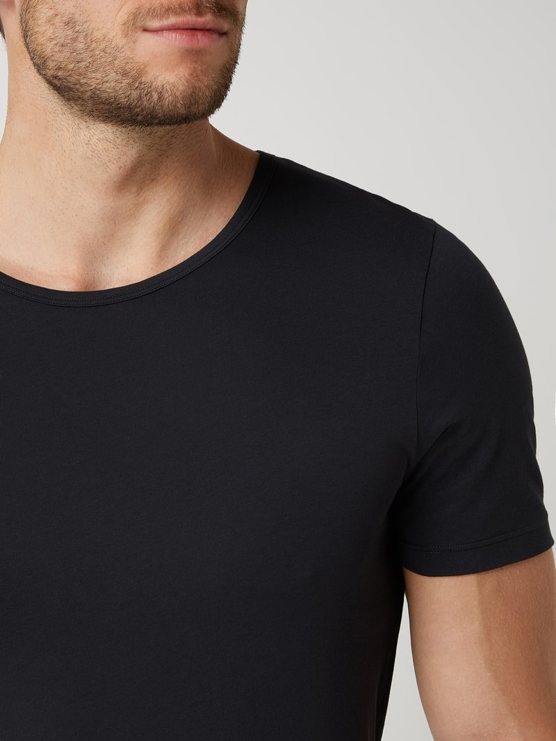 T-Shirt aus Baumwolle im 2er-Pack in schwarz