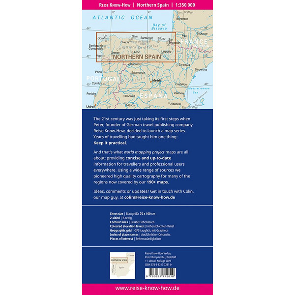 Reise Know-How Landkarte Spanien Nord/Jakobsweg 1 : 350.000 - Straßenkarte