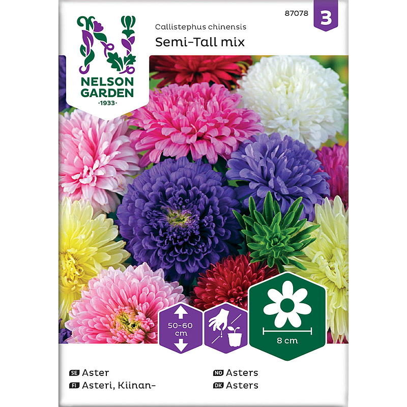 Nelson garden Frø Asters Dobbeltblomstrende, mix