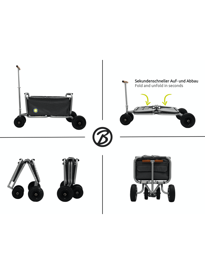 Beachtrekker Beachtrekker LiFe faltbarer Bollerwagen   Bremse, klappbarer Handwagen (Schwarz) günstig kaufen onesize